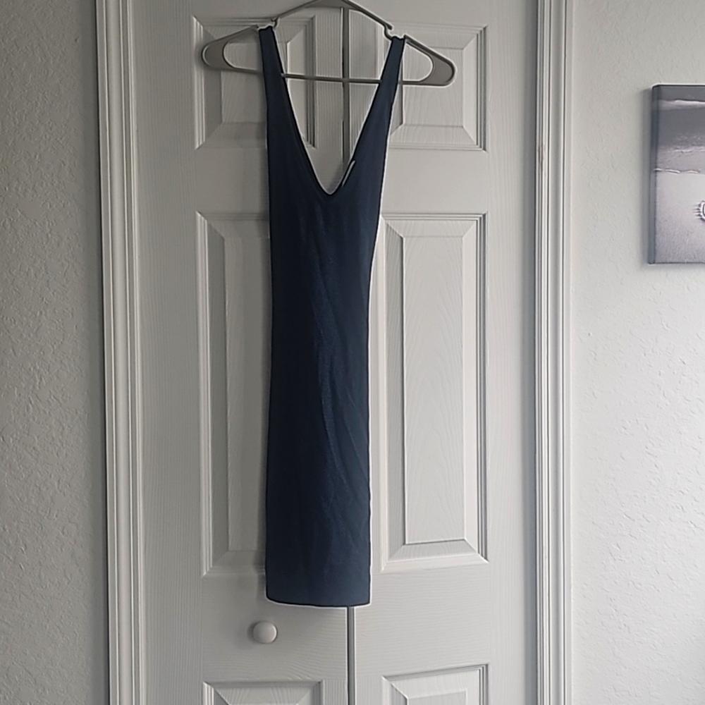 Blue low cut dress